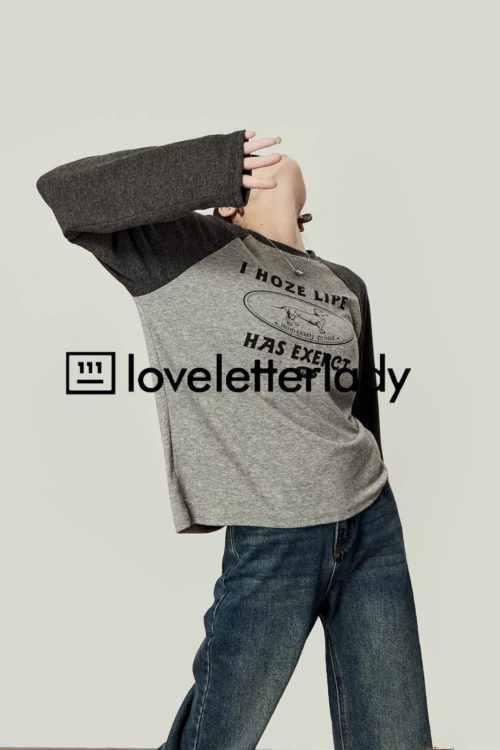 Gray Crew Neck Top