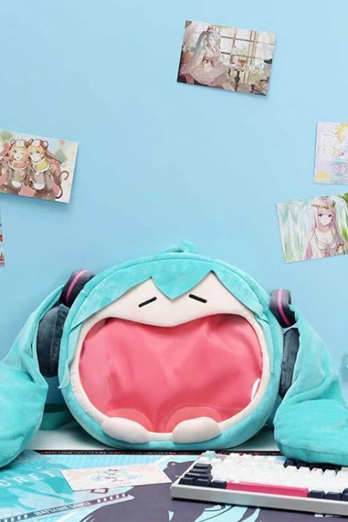 Green Kawaii Ita Backpack with Clear Window for Pin Display