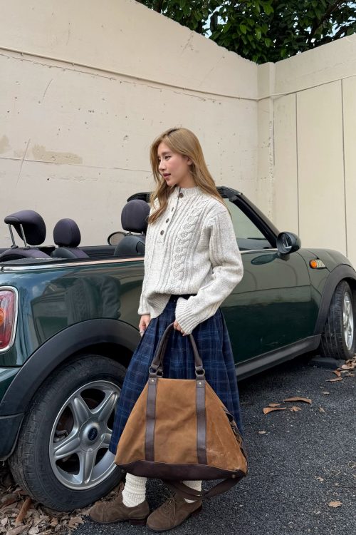 Half-Button Cable Knit