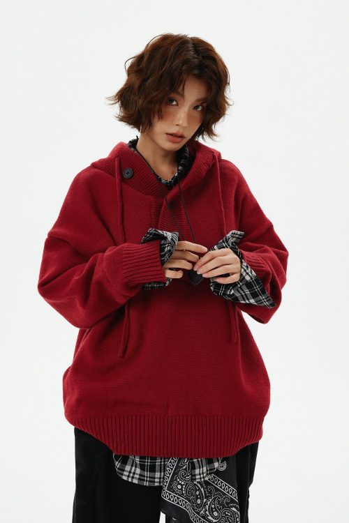 Half Button Knit Tops