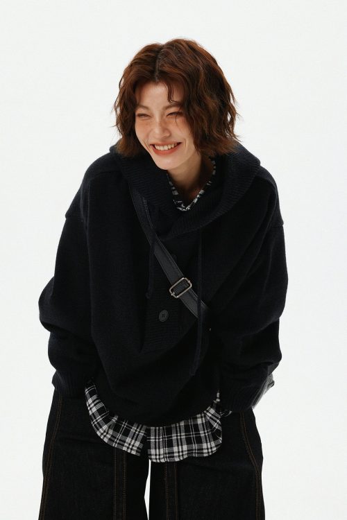 Half Button Knit Tops