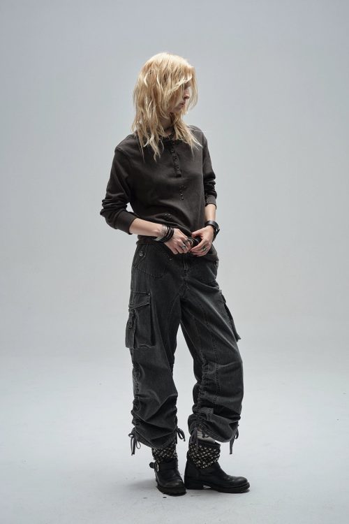 Half Button Long Sleeve T-Shirt