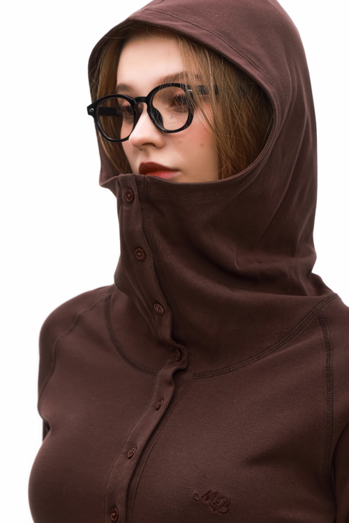 Half Button Long Sleeve Top