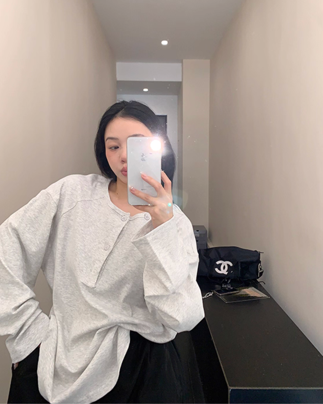 Half Button Loose Top Half Button Loose Top