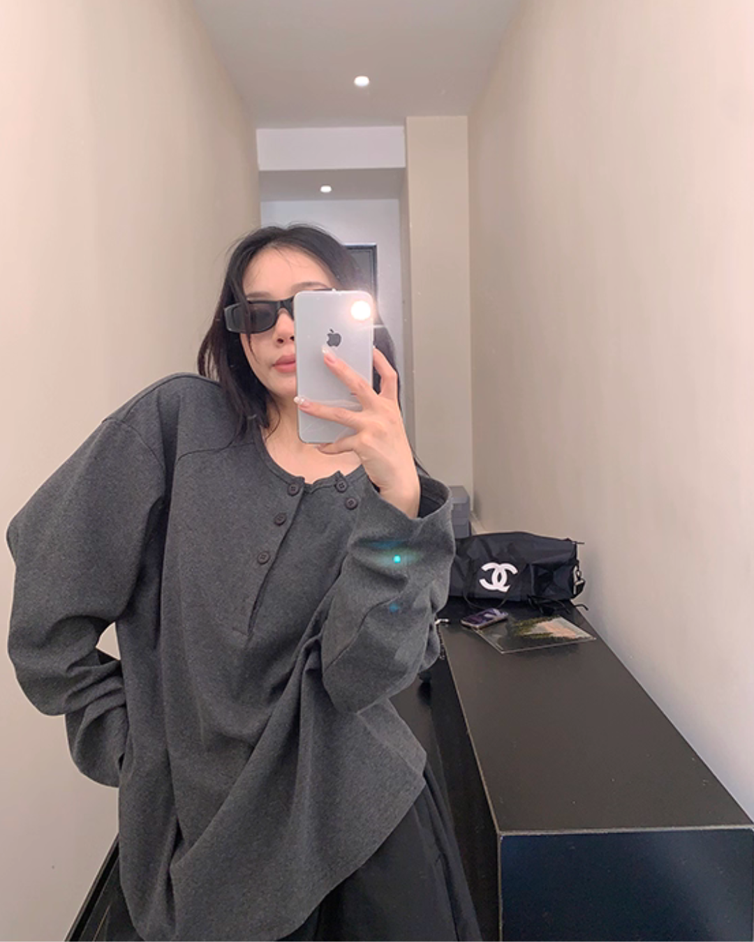 Half Button Loose Top Half Button Loose Top