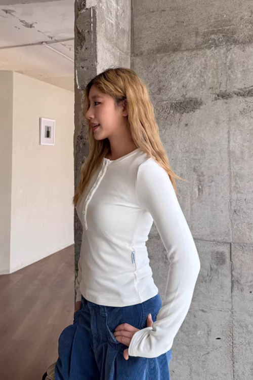 Half-Button Tight Top