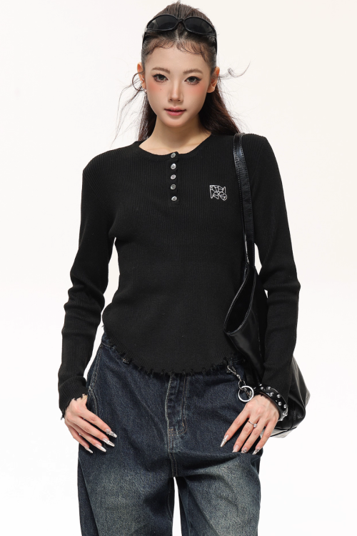 Half-Button Tight Top