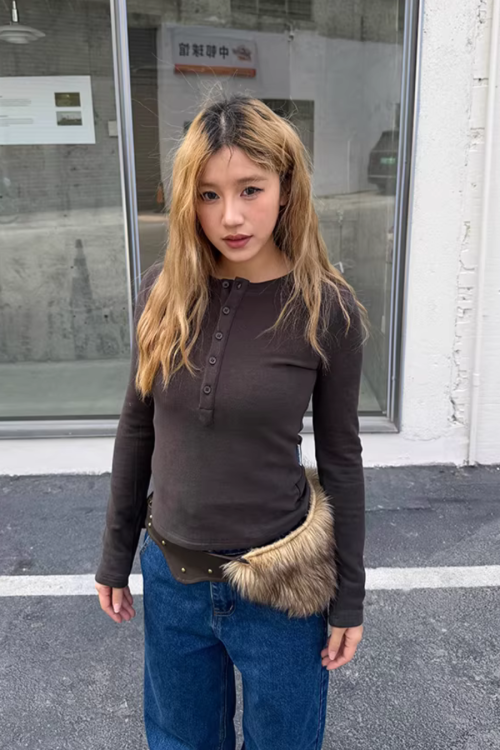 Half-Button Tight Top