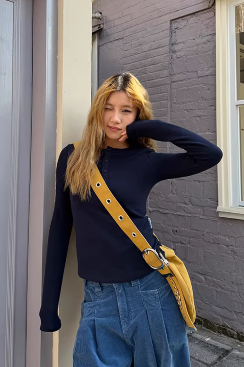 Half-Button Tight Top