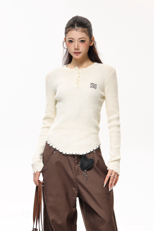 Half-Button Tight Top