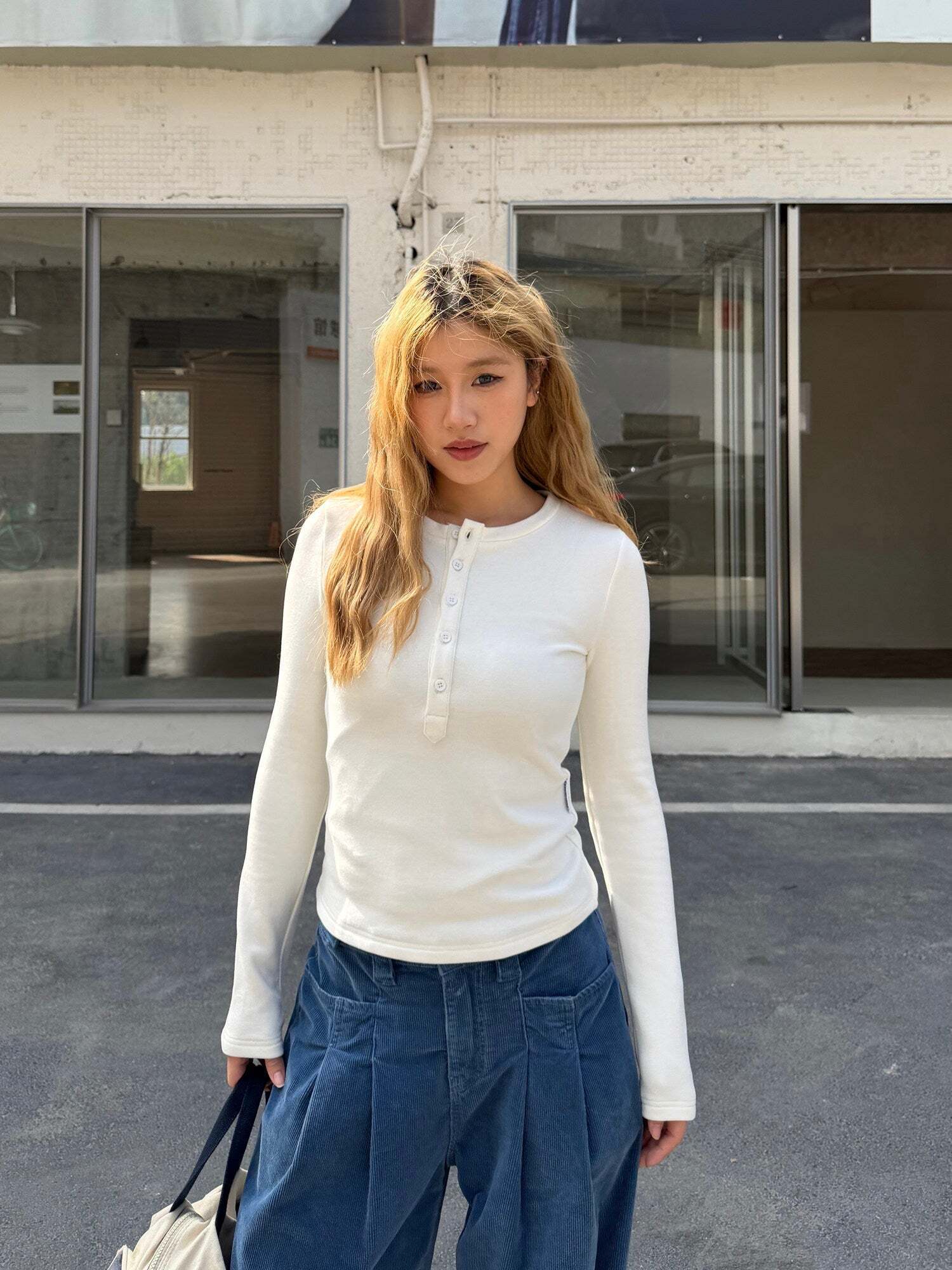 Half-Button Tight Top