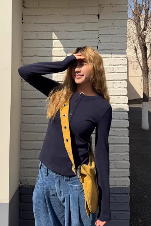 Half-Button Tight Top