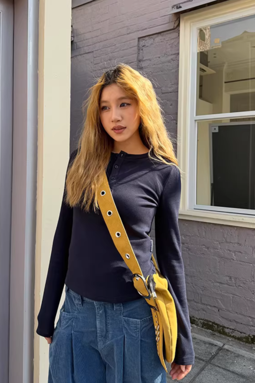 Half-Button Tight Top