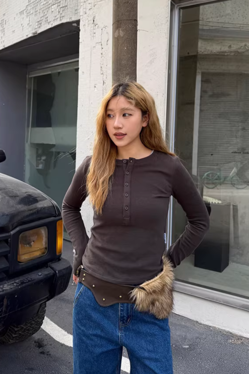 Half-Button Tight Top