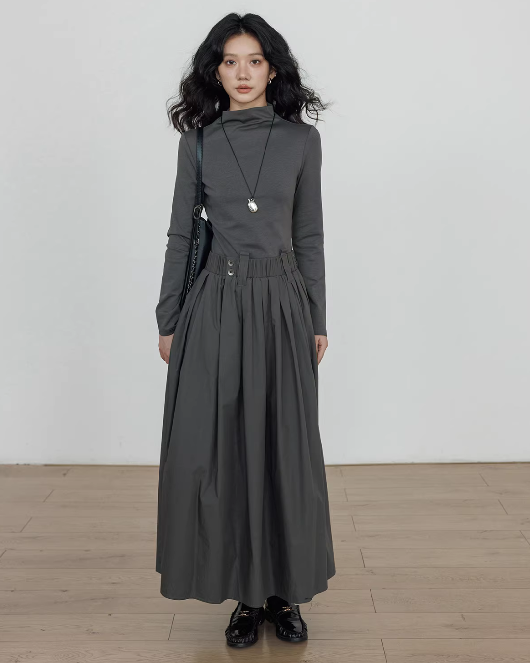 Half-Turtleneck Long Dress Half-Turtleneck Long Dress