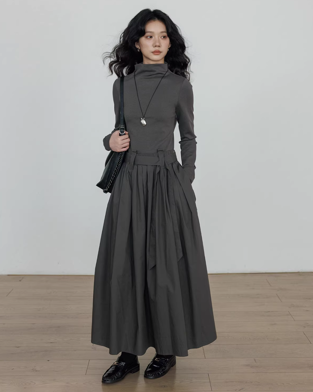 Half-Turtleneck Long Dress Half-Turtleneck Long Dress