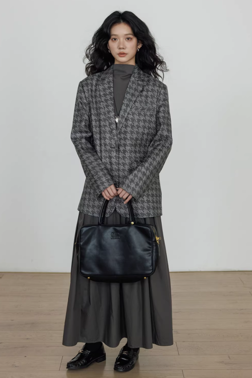 Half-Turtleneck Long Dress