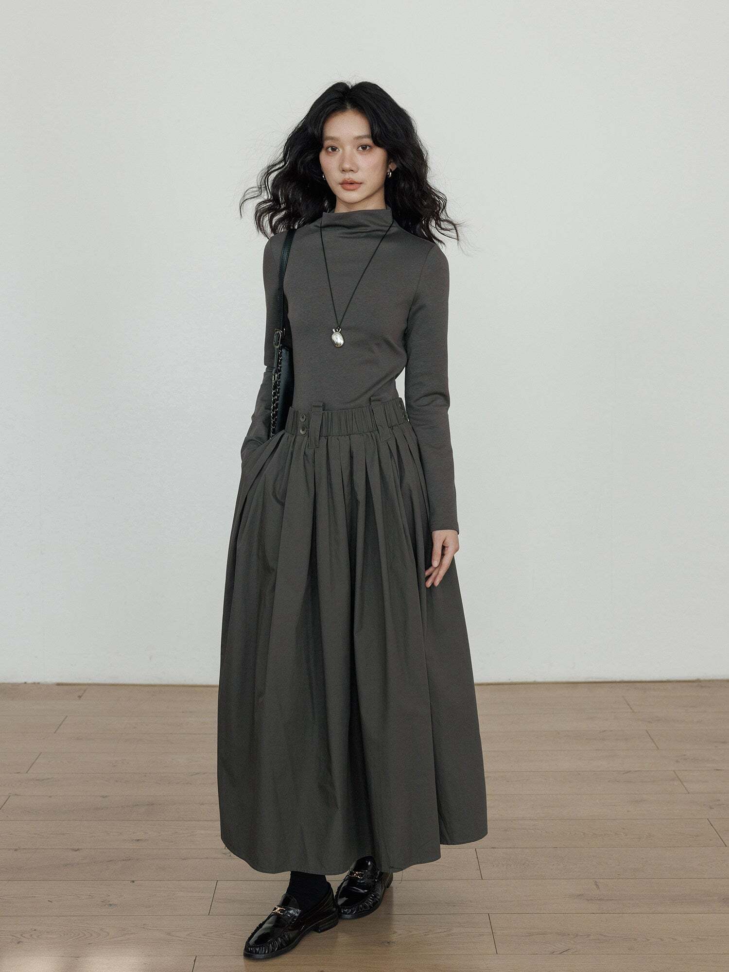 Half-Turtleneck Long Dress Half-Turtleneck Long Dress