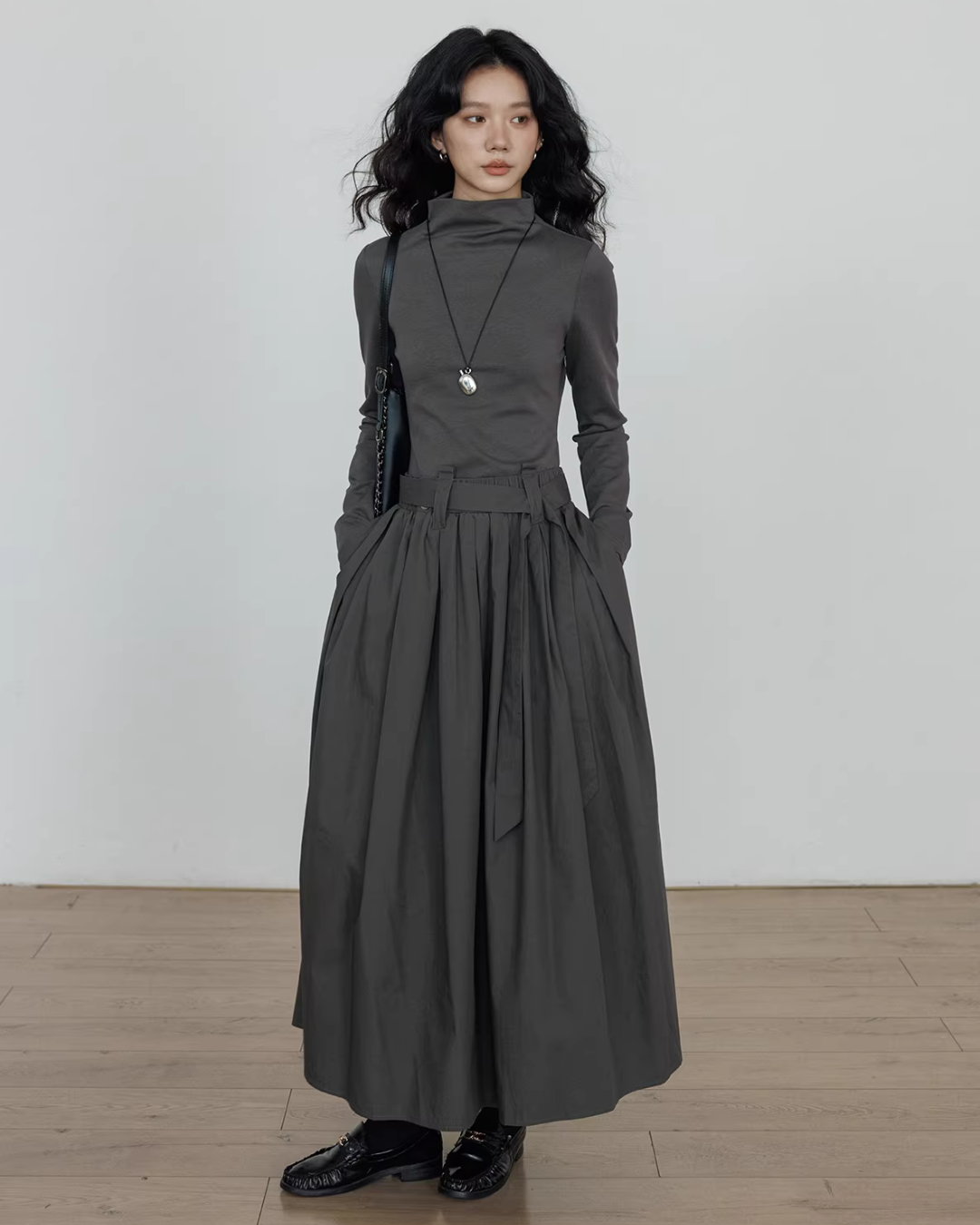 Half-Turtleneck Long Dress Half-Turtleneck Long Dress