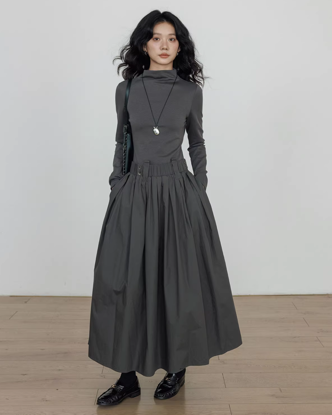 Half-Turtleneck Long Dress Half-Turtleneck Long Dress