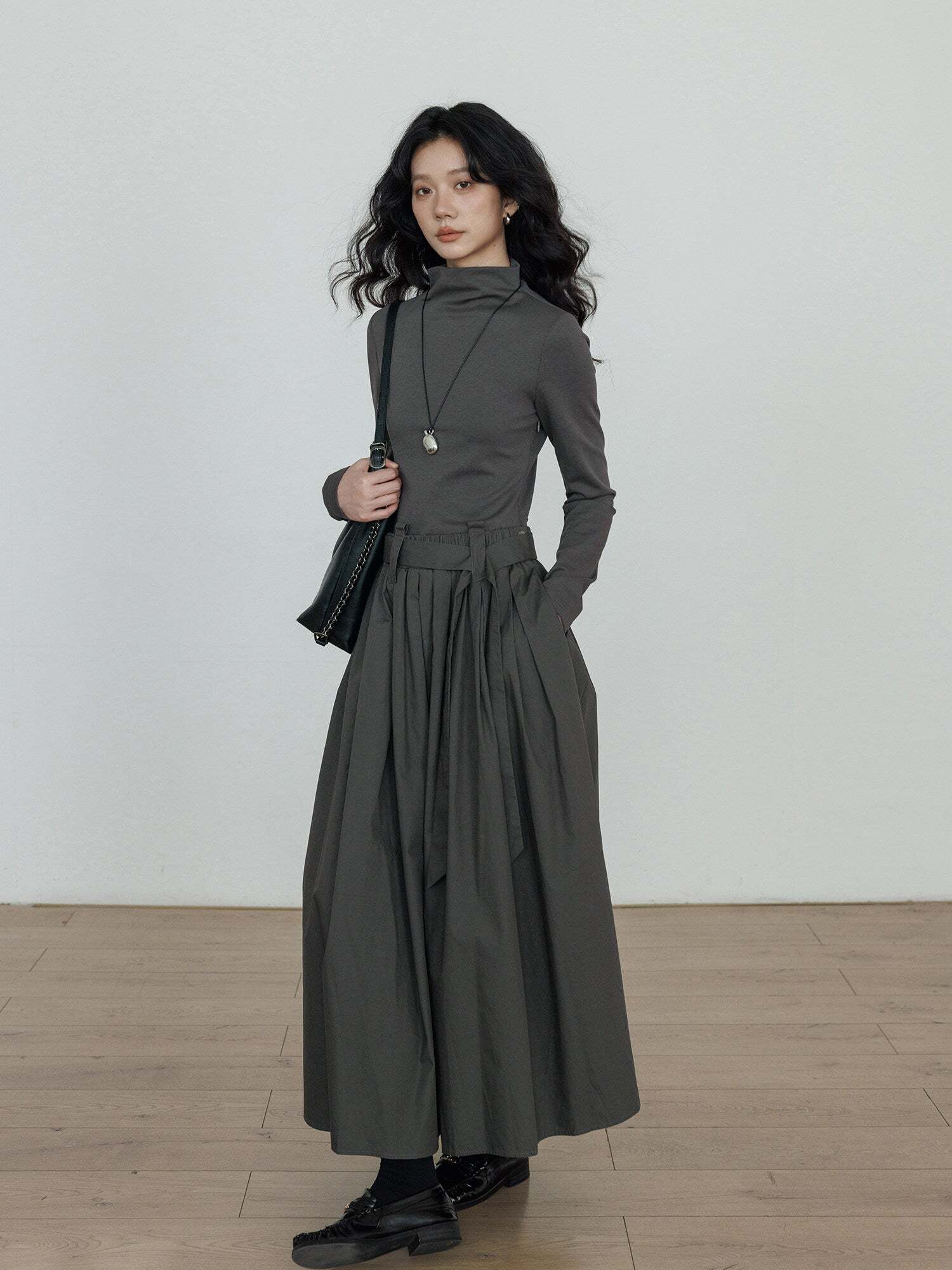 Half-Turtleneck Long Dress Half-Turtleneck Long Dress