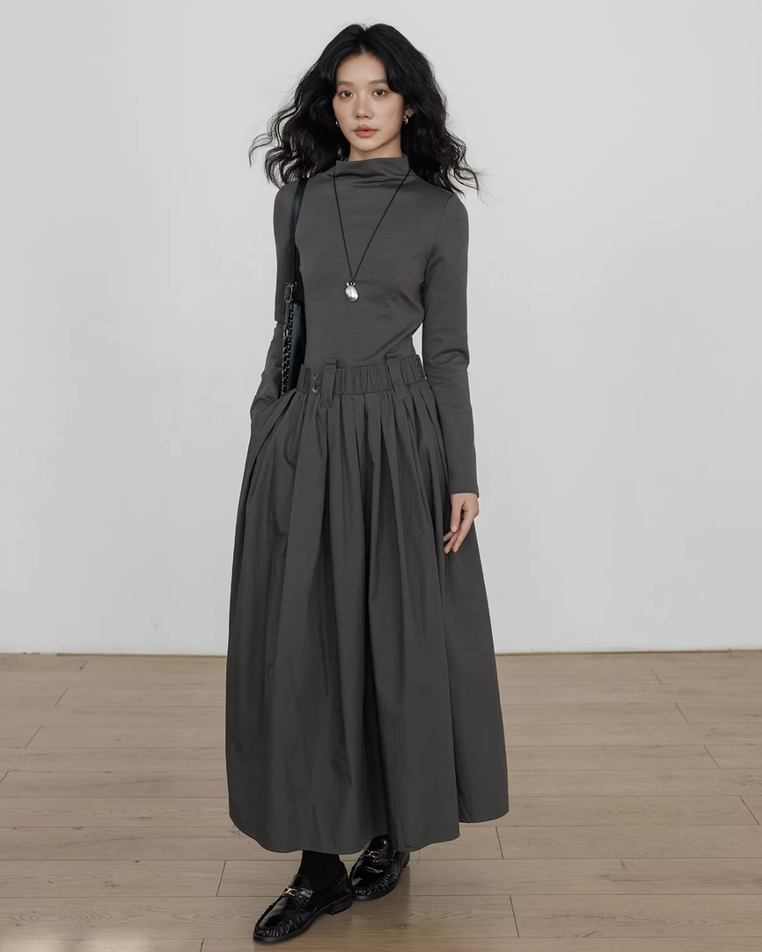 Half-Turtleneck Long Dress Half-Turtleneck Long Dress