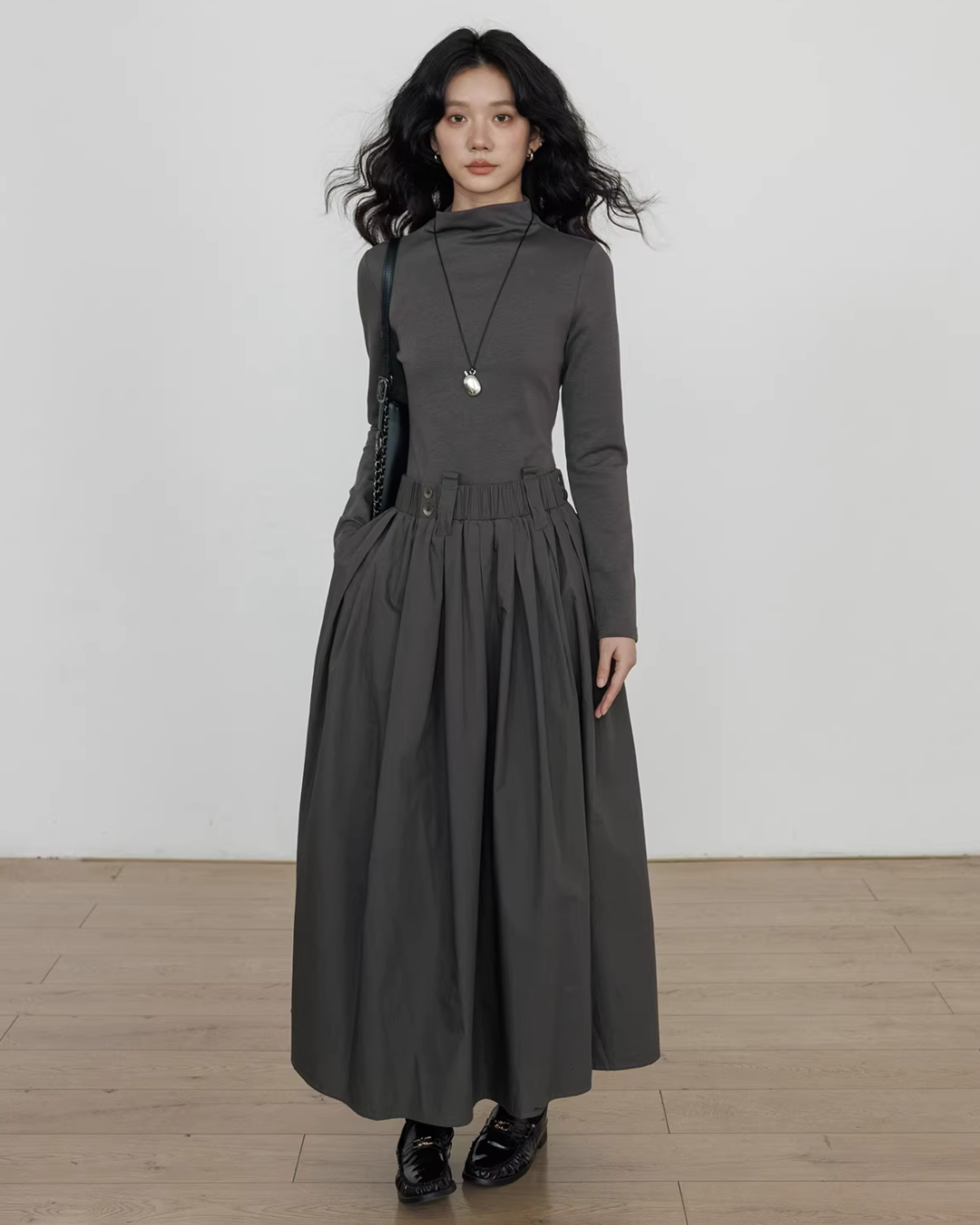 Half-Turtleneck Long Dress Half-Turtleneck Long Dress