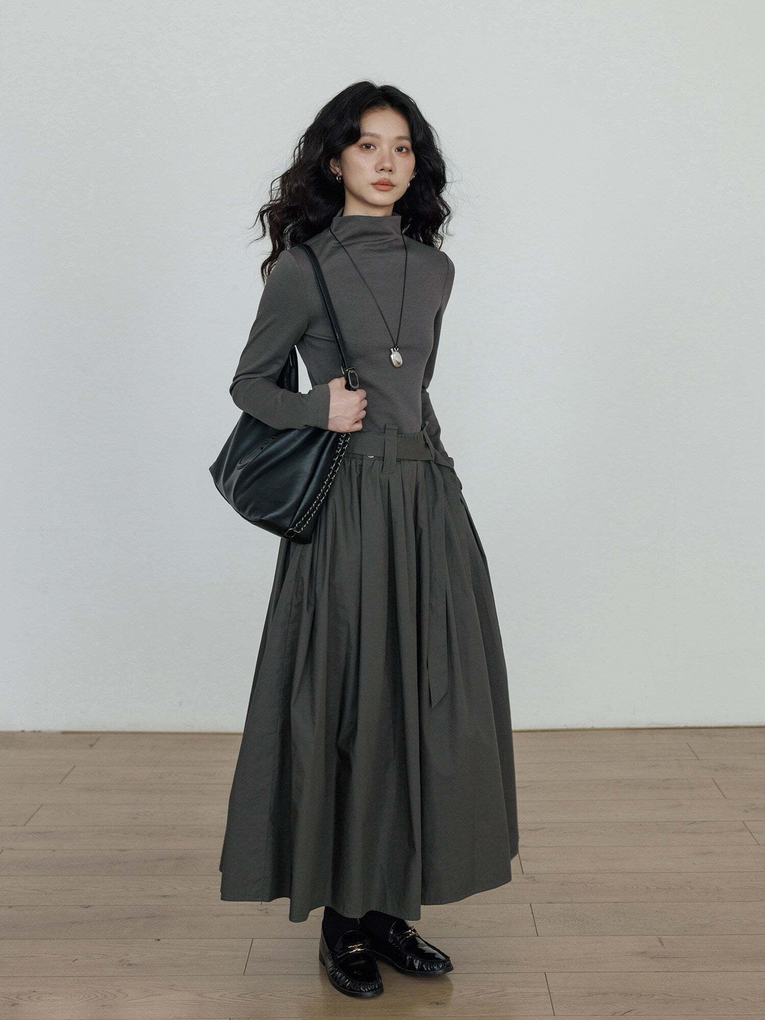 Half-Turtleneck Long Dress Half-Turtleneck Long Dress