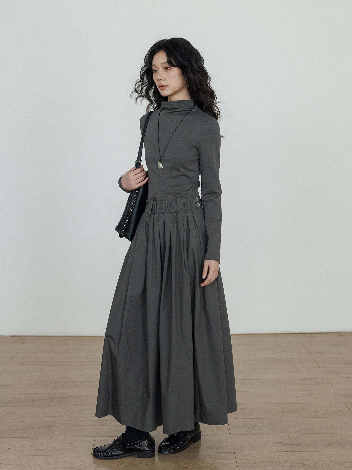 Half-Turtleneck Long Dress Half-Turtleneck Long Dress