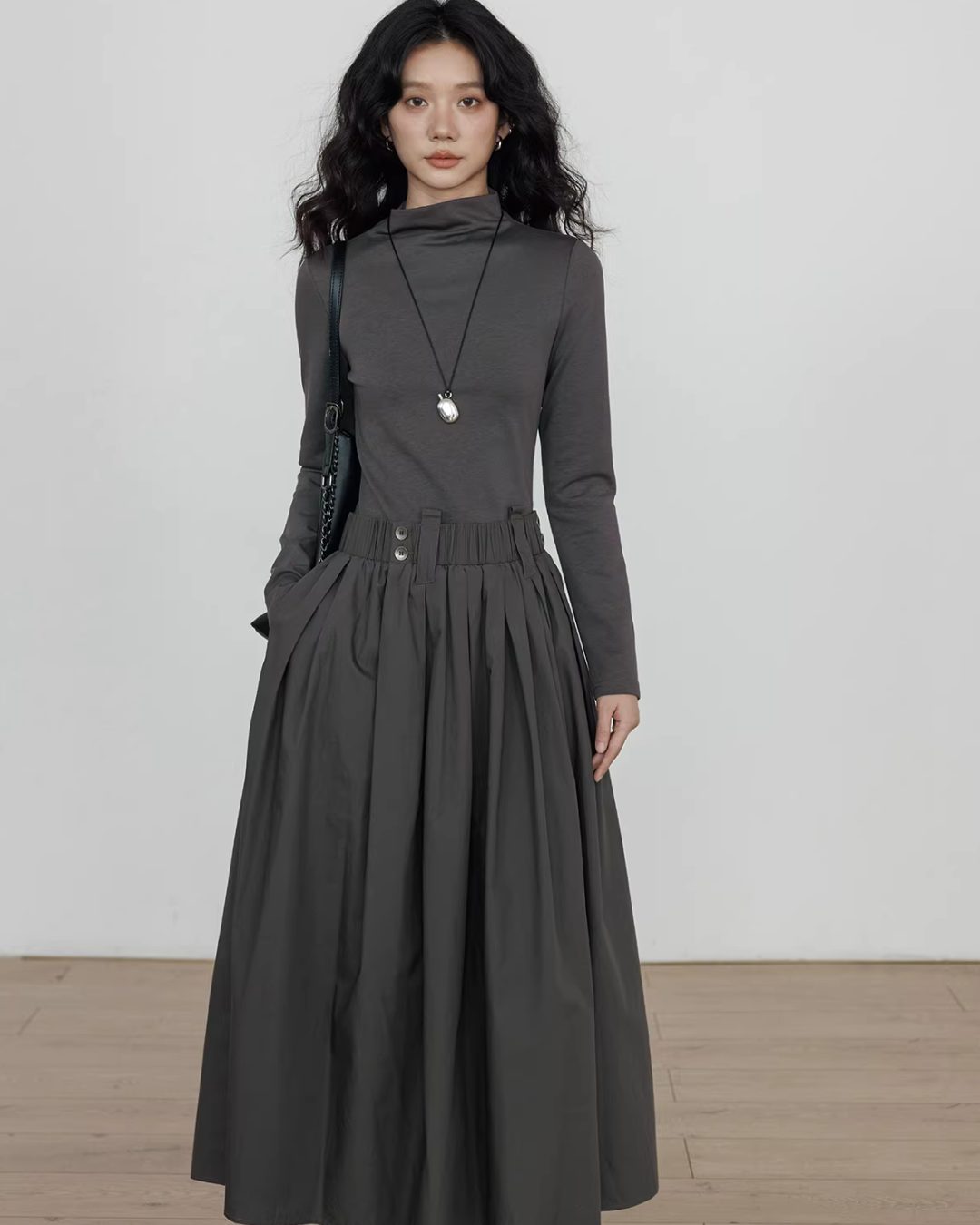 Half-Turtleneck Long Dress Half-Turtleneck Long Dress
