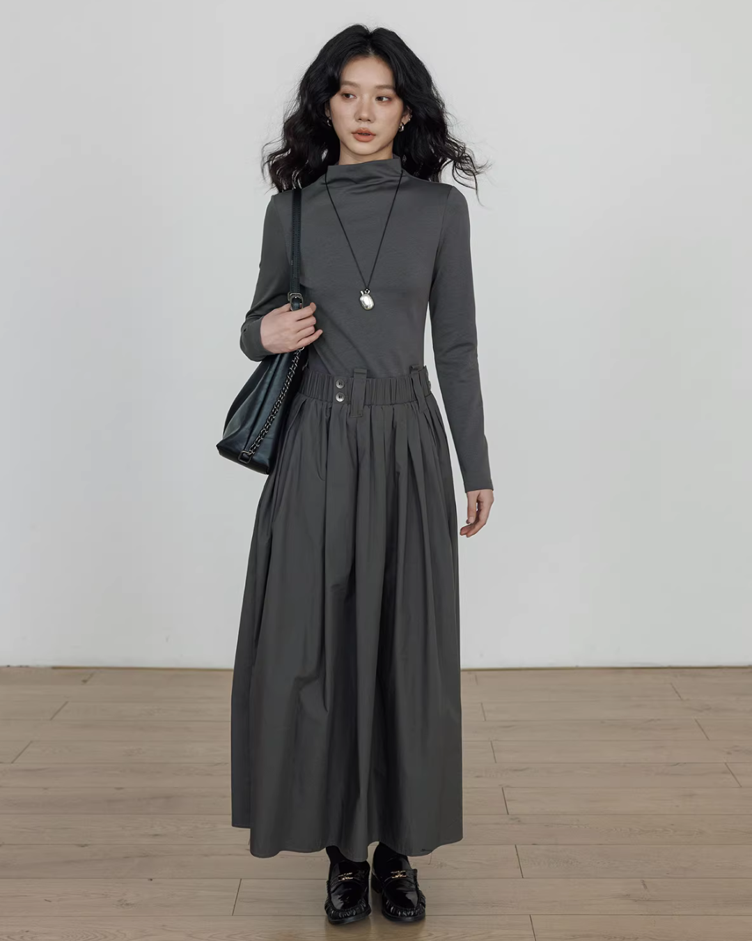 Half-Turtleneck Long Dress Half-Turtleneck Long Dress