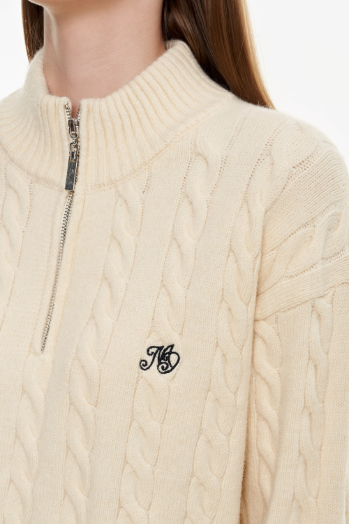 Half Zip Cable Knit