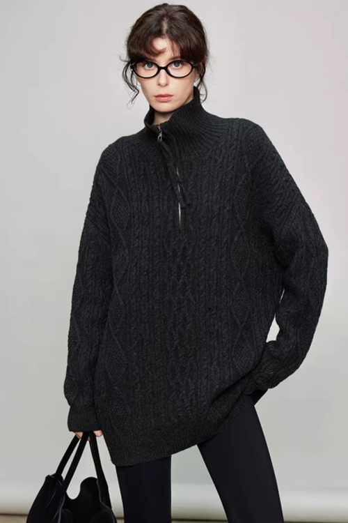 Half-Zip Cable Knit