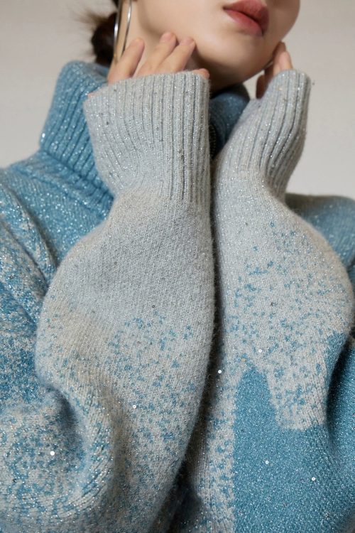 Half-Zip Gradient Knit Top