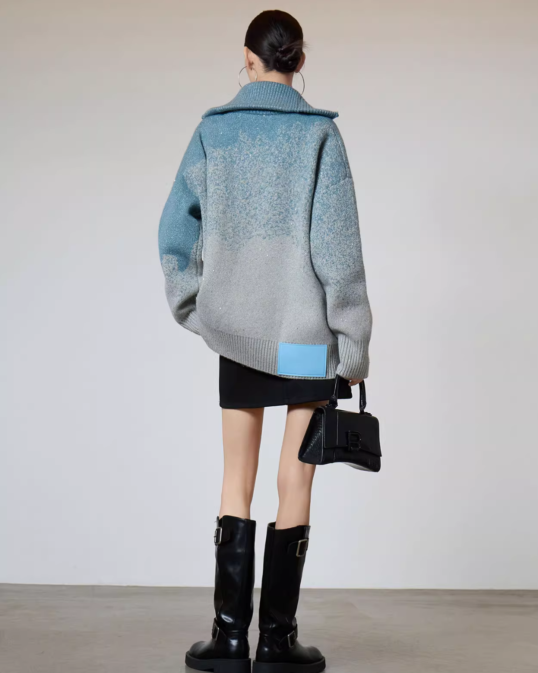 Half-Zip Gradient Knit Top Half-Zip Gradient Knit Top