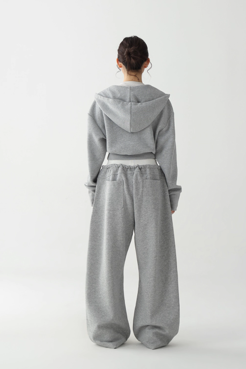 Half Zip Hoodie / Wide Sweatpants