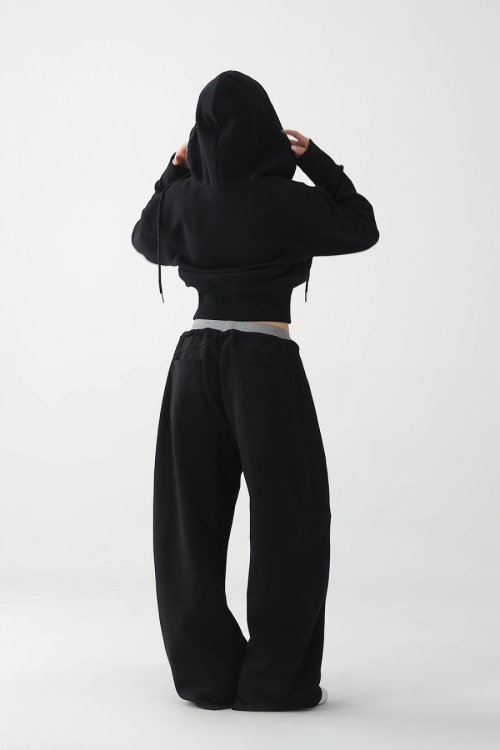Half Zip Hoodie / Wide Sweatpants