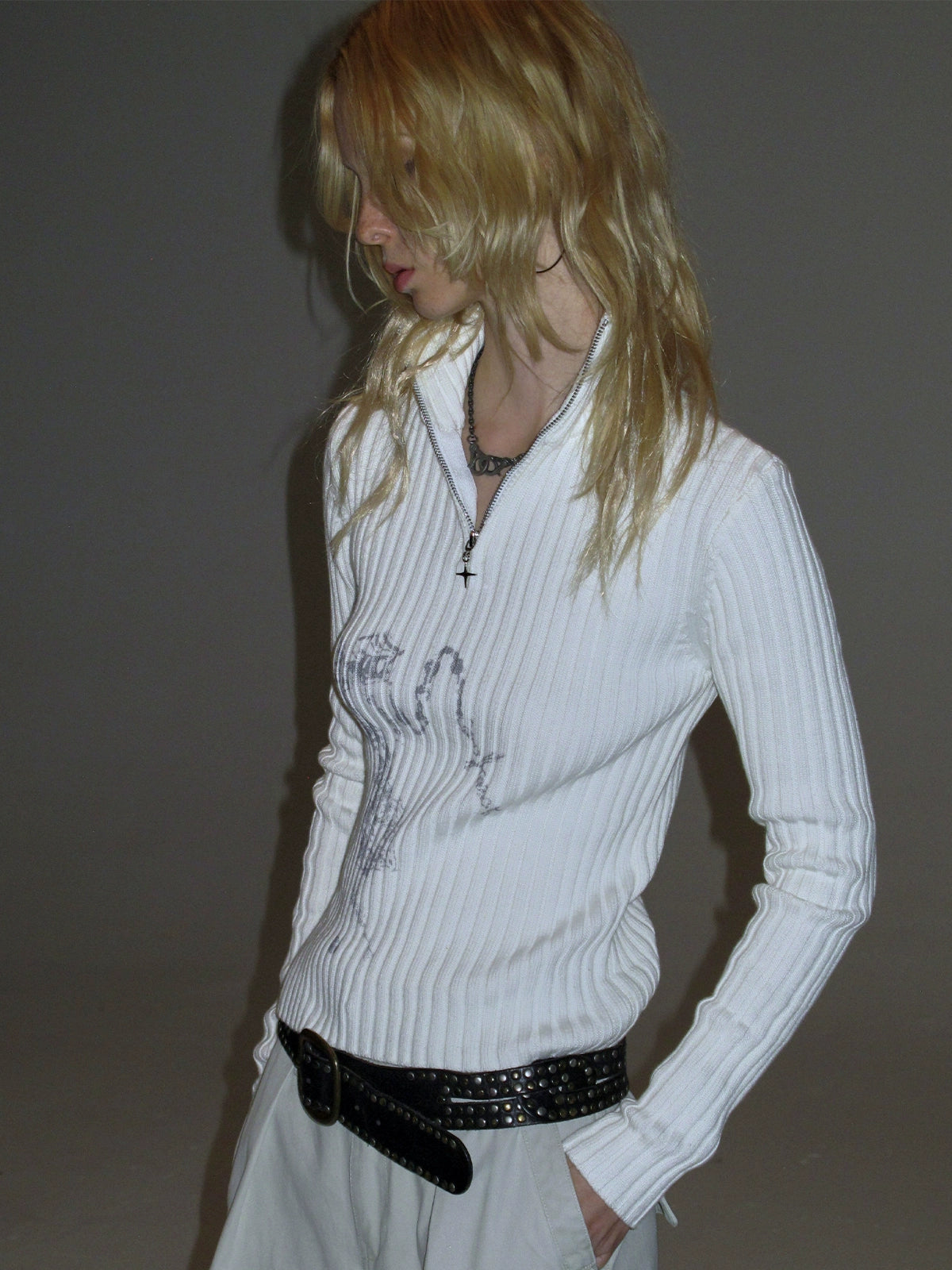 Half-Zip Ribbed Knit Top Half-Zip Ribbed Knit Top