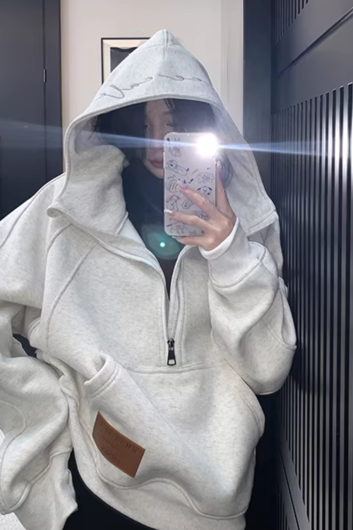 Half-Zip Sweatshirt Hoodie