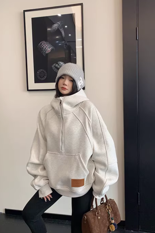 Half-Zip Sweatshirt Hoodie