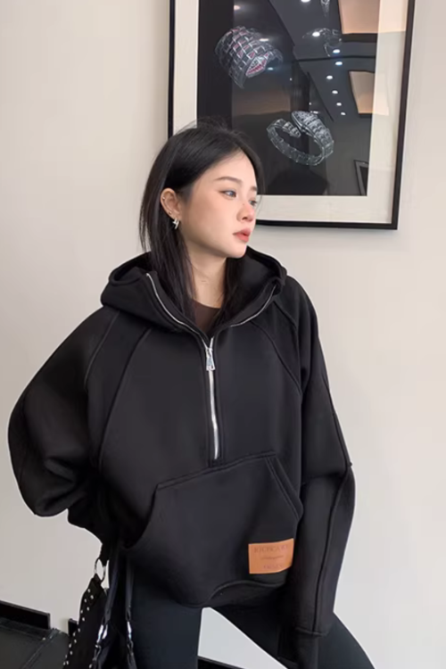 Half-Zip Sweatshirt Hoodie