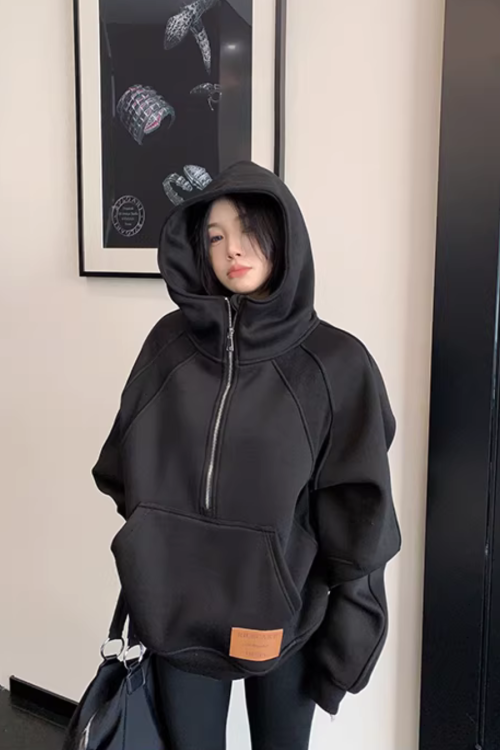 Half-Zip Sweatshirt Hoodie