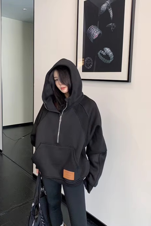 Half-Zip Sweatshirt Hoodie