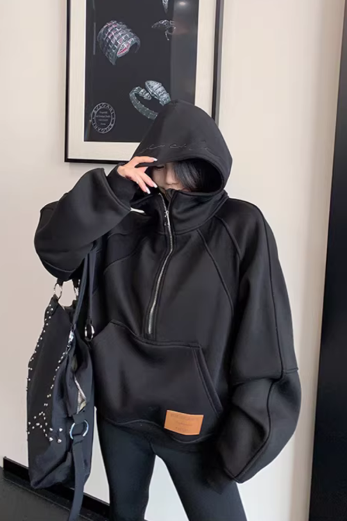 Half-Zip Sweatshirt Hoodie