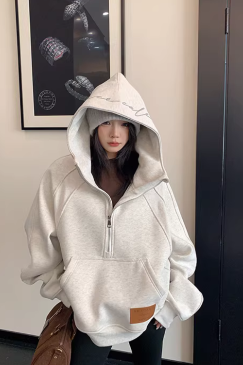 Half-Zip Sweatshirt Hoodie