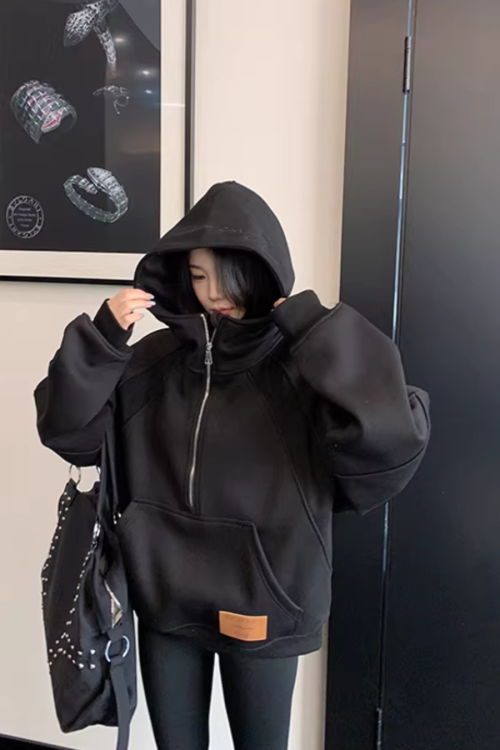 Half-Zip Sweatshirt Hoodie