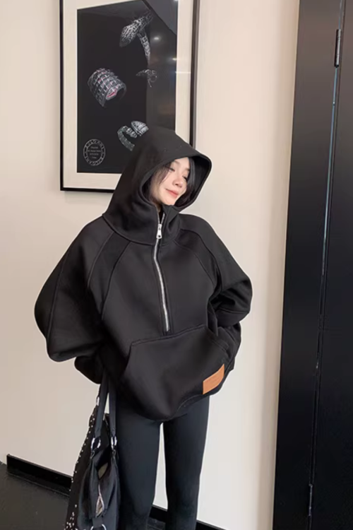 Half-Zip Sweatshirt Hoodie