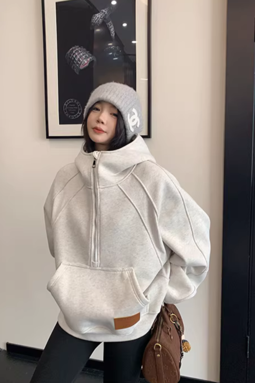 Half-Zip Sweatshirt Hoodie