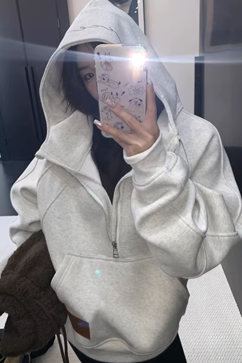 Half-Zip Sweatshirt Hoodie