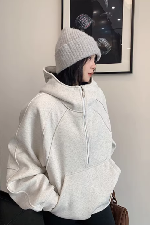 Half-Zip Sweatshirt Hoodie